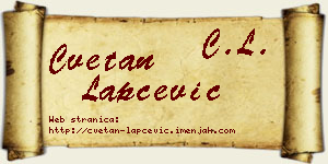 Cvetan Lapčević vizit kartica
